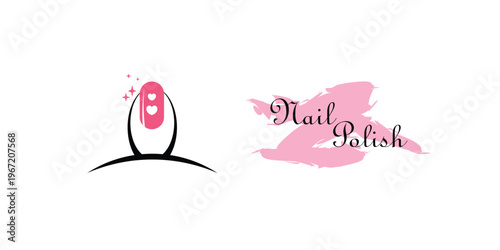 Nails and manicure icon woman logo design