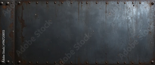 Industrial Metal Background with Rusty Texture and Sturdy Surface in Dark Tones