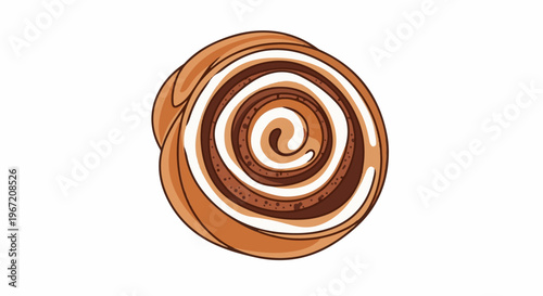 Swirled pastry with warm brown tones and a creamy white center