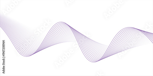 Wave sound line, abstract lines background, graphic thin curves design element, elegant tech flow backdrop