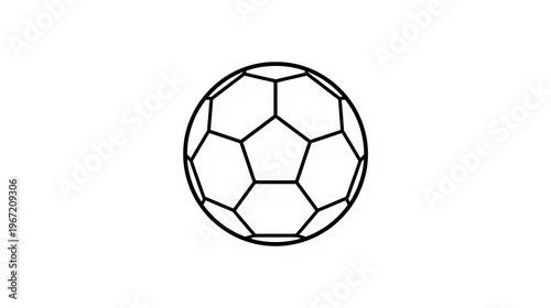 Soccer ball, football icon, sports symbol, black outline