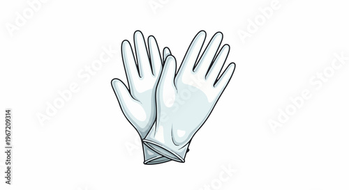 Pair of white protective gloves, medical, hygiene, safety, clean