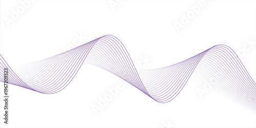 Wave sound line, abstract lines background, graphic thin curves design element, elegant tech flow backdrop