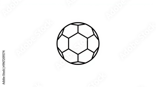 Soccer ball, football icon, black and white, sports symbol, athletic logo