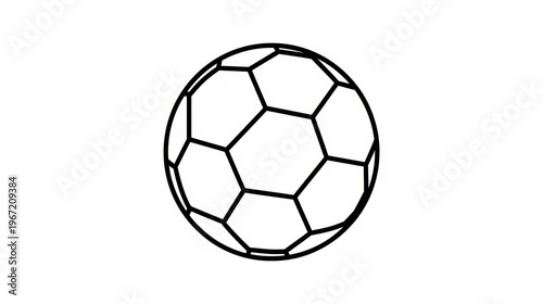 Soccer ball, football icon, sports symbol, black outline