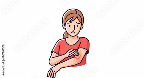 Person scratching itchy arm with rash and red spots