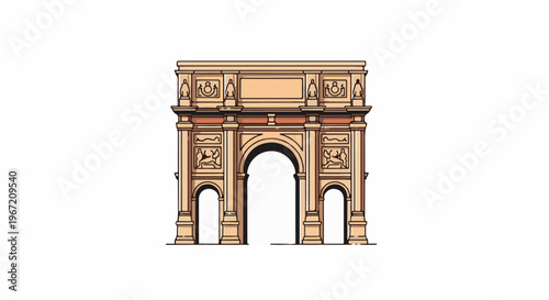 Ornate triumphal arch structure with carved details and archways
