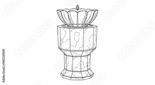 Ornate vessel on a carved pedestal, resembling a chalice or trophy