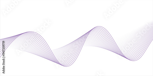 Wave sound line, abstract lines background, graphic thin curves design element, elegant tech flow backdrop