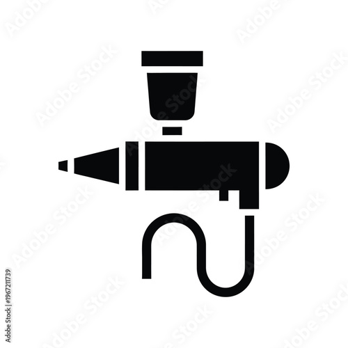 Professional airbrush spray gun icon for artistic painting, automotive detailing, and creative design projects isolated on white