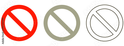 red circle sign for prohibition, stop, danger. stop sign	