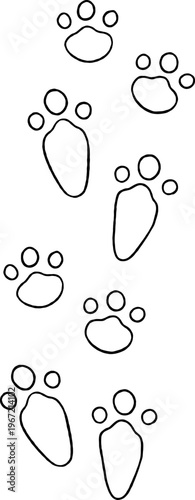 Tableau sur toile Animal Rabbit Paw Outline