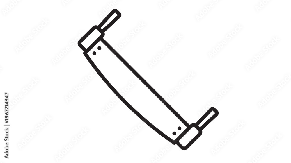 Fototapeta premium Arc welder torch with adjustable nozzle and power cord connection point, depicted in a simple black outline style on a white background.