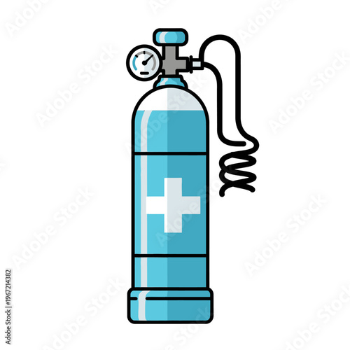 Medical oxygen tank vector illustration on white background