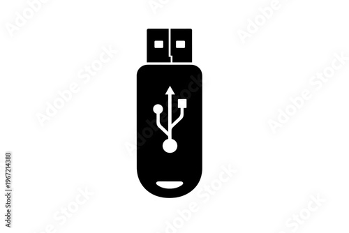 Usb flash drive icon on white background