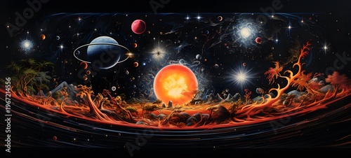 Astral vision fruits slice meets cosmos,generative AI