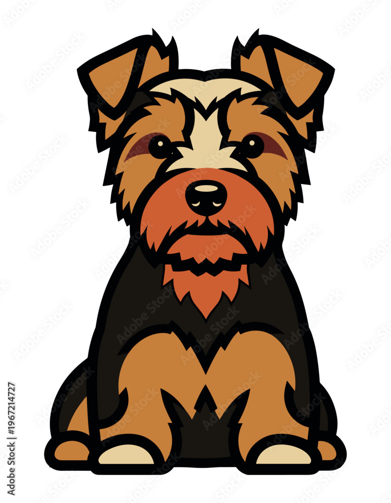 Fototapeta premium Yorkshire Terrier dog colorful illustration with confident expression 