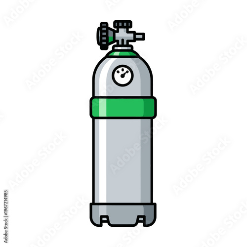 Oxygen tank illustration medical equipment vector on white background