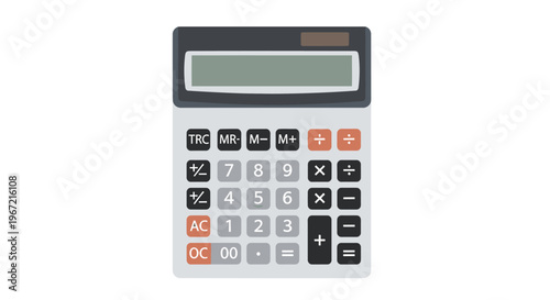 Calculator illustration isolated digital calculation device with buttons