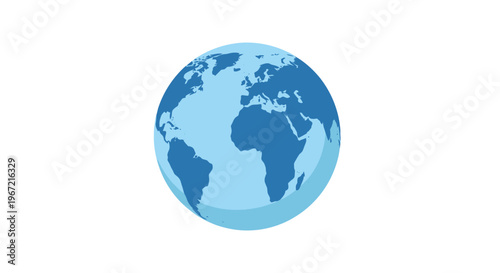 Cartoon earth globe illustration on white background for global concepts