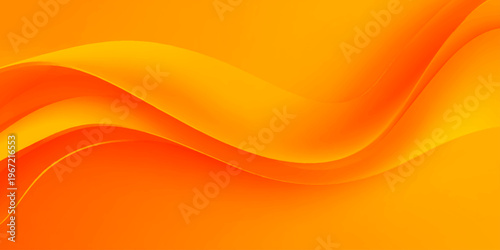 Abstract orange wave background featuring a warm yellow gradient and fluid vector curves with a soft light texture for a modern summer motion design illustration