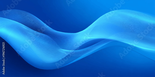 An artistic abstract blue wave background features flowing light curves and motion lines in a vector design concept with a silk texture wallpaper backdrop