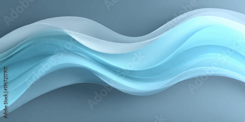 Abstract blue wave background design featuring smooth flowing water curves and wavy motion lines in a light technology vector illustration pattern for a sleek web backdrop texture