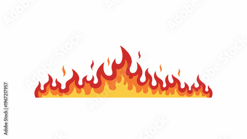 Fire flame border vector illustration isolated on white background