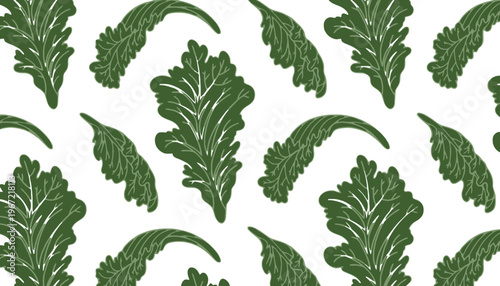 A leaf green illustration pattern on a white background