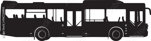 Black silhouette of a city bus vehicle