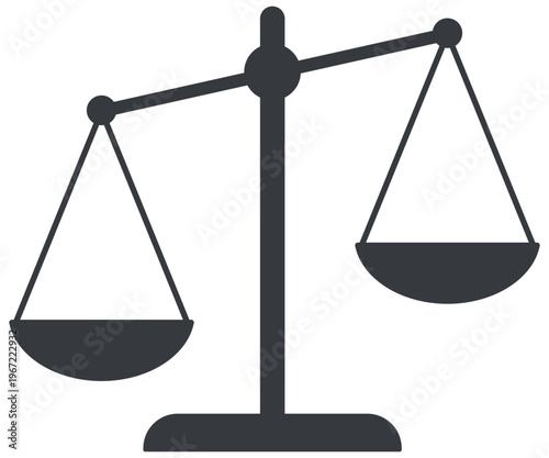 Justice scales icon symbolizing the legal imbalance and social inequality during global economic instability