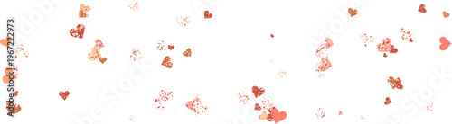 Pink and red heart confetti scattered on a white background, perfect for romantic celebrations. isolated on transparent background, Vector