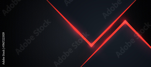 Abstract dark technology background with glowing blue square frame, futuristic digital design and modern neon light effect