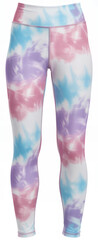 Pastel tie dye leggings full view with white background pastel colors pink