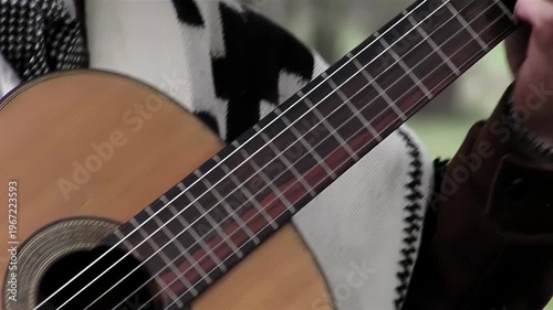 Argentine Gaucho Playing Classical Guitar Outdoors - 4K