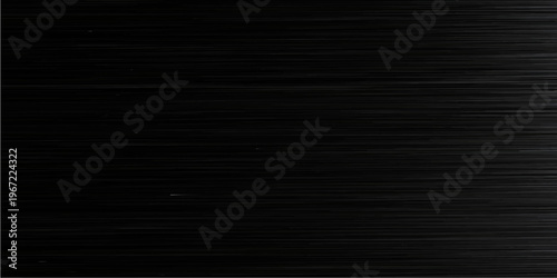 Black brushed steel texture background, dark metallic surface with horizontal lines, industrial gradient pattern, modern minimal sleek design backdrop