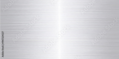 Brushed aluminum reflective texture background, silver metallic surface with horizontal lines, industrial gradient pattern, modern minimal clean design backdrop