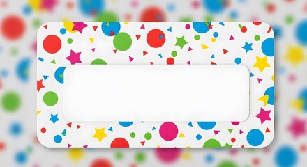 Vibrant Confetti Party Label Template Background Design