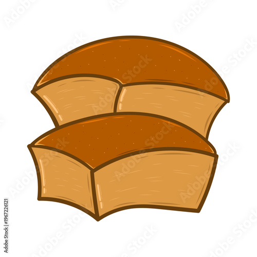 Hand drawn bread, bread icon in doodle style