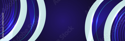 Dark blue abstract wave background with glowing curved lines and futuristic neon design