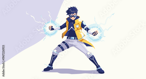 Animated Character with Magical Powers Standing.