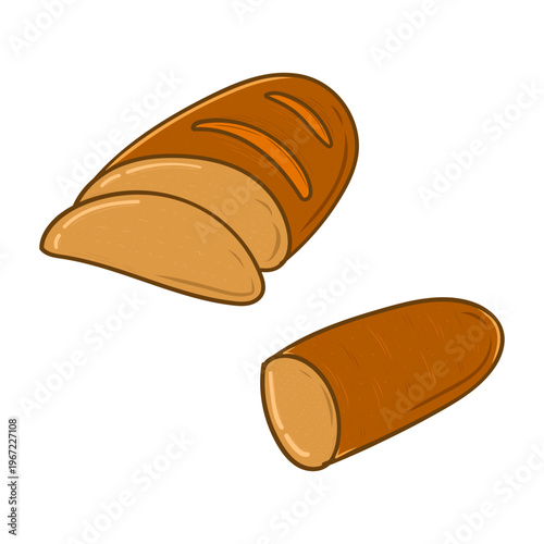 Hand drawn bread, bread icon in doodle style