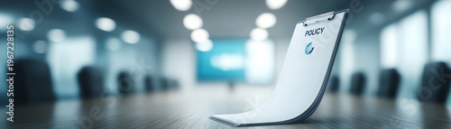 Policy document, business meeting, corporate office, modern workspace, professional environment, strategic planning, leadership focus