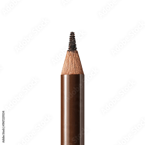 Sharp brown eyebrow pencil tip for defined isolated on transparent background