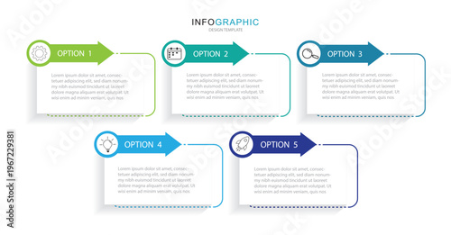 modern infographic template business infographic whit 5 steps