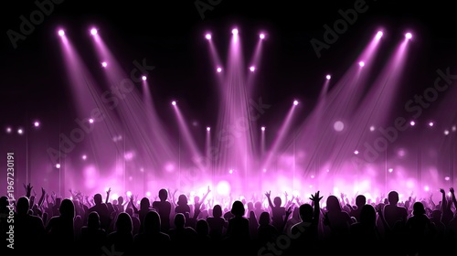 Concert crowd under purple stage lights