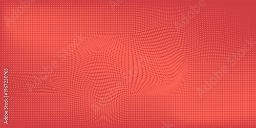 Red diagonal geometric shape with halftone. Modern fiber textured vector eps 10