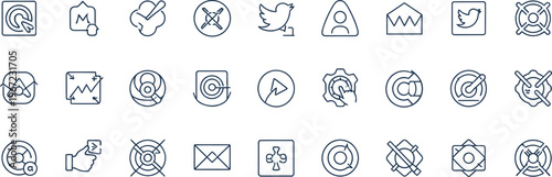 Collection of hand drawn laundry symbol icons in blue line art style