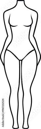 Curvy Headless Mannequin Silhouette for Plus Size Fashion and Apparel Styling Projects