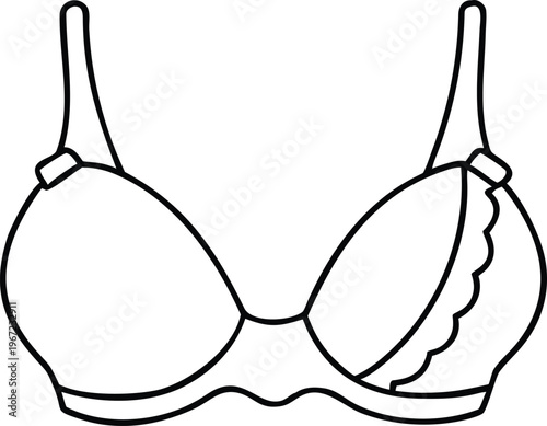 Detailed Maternity Bra Line Art with Ruffle Trim for Feminine Comfort